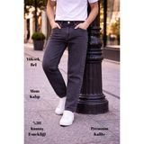 CEDY DENIMDar Paça Erkek Yüksek Bel Kot Pantolon - Salaş Mom Jean C333 - Antrasit - 32 / 28 - Dropsuz