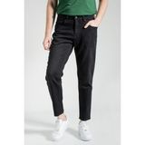 CEDY DENIMDar Paça Erkek Yüksek Bel Kot Pantolon - Salaş Mom Jean C333 - Dropsuz - Siyah - 30
