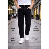 CEDY DENIMDar Paça Erkek Yüksek Bel Kot Pantolon - Salaş Mom Jean C333 - Dropsuz - Siyah - 34