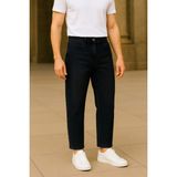 CEDY DENIMDar Paça Erkek Yüksek Bel Kot Pantolon - Salaş Mom Jean C333 - Dropsuz - Siyah - 36