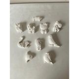 CEG Art Gallery Taş Boyama Seti - 10'lu Mini Karışık Hayvan Seti - 1 Adet Fırça + 3 Renk Boya + 5 Adet Mıknatıs