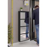 Ceha 4'lü Metal Ayakkabılık - Siyah/aynalı K.AYK-4/A/P9005