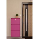 Ceha Kilitli 3'lü Metal Ayakkabılık - Pembe