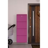Ceha Kilitli 4'lü Metal Ayakkabılık Pembe - K.AYK-4 /AB4010/KL Pembe