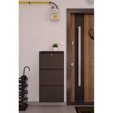Ceha Kilitli Metal Ayakkabılık 3'lü Kahverengi - K.AYK-3 /AB8317/KL Kahverengi