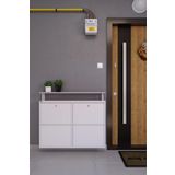 Ceha Kilitli Tablalı 4'lü Metal Ayakkabılık - Beyaz K.AYK-2.4/G/P 9010/KL