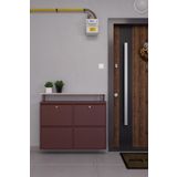 Ceha Kilitli Tablalı 4'lü Metal Ayakkabılık - Kahverengi K.AYK-2.4/J/P 8317/KL