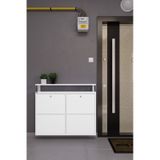 Ceha Kilitli Tablalı 4'lü Metal Ayakkabılık - Kar Beyaz K.AYK-2.4/B/P 9003/KL Beyaz