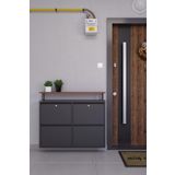Ceha Kilitli Tablalı 4'lü Metal Ayakkabılık - Siyah K.AYK-2.4/AC/P 9005/KL