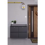 Ceha Kilitli Tablalı 4'lü Metal Ayakkabılık - Siyah K.AYK-2.4/B/P 9005/KL