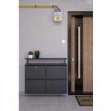 Ceha Kilitli Tablalı 4'lü Metal Ayakkabılık - Siyah K.AYK-2.4/S/P 9005/KL