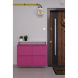 Ceha Tablalı 4'lü Metal Ayakkabılık - Pembe K.AYK-2.4/B/P 4010