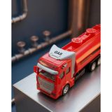 Çek Bırak 19cm İş Makinası Temalı Tanker Detaylı Tanker Kapakları Açılabilir Oyuncak Tır KIRMIZI