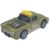 Çek Bırak Metal Küçük Arabalar 8 cm - SH40031 - Haki Taxi (Lisinya)
