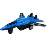 Çek Bırak Metal Mini Savaş Uçağı 10 cm - Mavi (Lisinya)