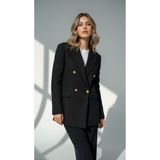 CEK mağazacılık Siyah Tüvit Kumaş Gold Düğmeli Astarlı Blazer Ceket