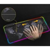 Cekar Store Büyük Boy Xxl 80X30 cm Pc Kısayol Kodlar Desenli Rgb LED Işıklı Gaming Gamer Oyuncu Mouse Pad Kauçuk Malzeme Kaymaz Taban (Dünya Desenli) - Ahşap