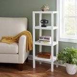 Cekar Store Deconox 4 Katlı Köşe Rafı | Banyo, Mutfak ve Kiler Için Yer Tasarruflu Organizer | Çok Amaçlı Plastik Raf | 4 Farklı Renk Seçeneği (38X29X100CM) (Beyaz) - 41 Delft Blue