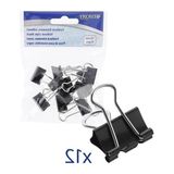 Cekar Store E-10711 00 Katlanır Mandallar, 19 Mm, Siyah, 12 Adet, Belgeler Için Metal Mandallar, Sağlam ve Tekrar Kullanılabilir Kağıt Mandalları, Ofis ve Ev Için 19 mm Kıskaçlar - 41 Delft Blue