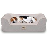 Cekar Store Jungolica Sezar Kedi ve Köpek Yatağı Gri 55X75 Cm, Ortopedik VISCO,%100 Su Geçirmez Alez, Çıkarılabilir Yıkanabilir Kılıf, Yan Destekli, Kaydırmaz Taban