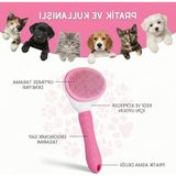 Cekar Store Kendini Temizleyen Kedi Köpek Tarağı - Basma Tuşu Mekanizmalı Otomatik Temizlenen Tüy Toplama Fırçası - Cilt Dostu Çelik Iğne - Kaymaz Ergonomik Sap - Uzun Kısa Tüyler Için - Pembe