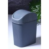 Cekar Store Mini Pratik Kapaklı Banyo ve Mutfak Tezgah Üstü Çöp Kovası Ev Ofis Çöp Kutusu 2,5 Lt Antrasit 18 x 23