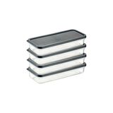 Cekar Store Orret Home 4 Adet Buzdolabı Organizeri – Pp Plastik Şeffaf ve Ayarlanabilir Saklama Kabı, Gıdaları Taze Tutan Fresh Box, Çok Amaçlı,mikrodalga ve Bulaşık Makinesi Uyumlu (Gri, 1200 Ml)