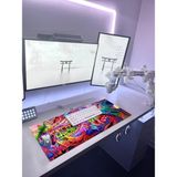 Cekar Store Porge Gaming Mouse Pad 70X30, 90X40 Mouse Pad Xxl Büyük Dikişli Oyuncu Mouse Pad Speed Mousepad (Hyperbeast, 80X30 Cm) - Ahşap