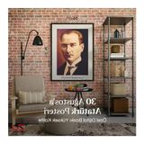 Cekar Store Zc Bayrak Atatürk Portre 50X75CM Raşel Kumaşa Dijital Baskı Ata No1 -Kalın Plastik Hediye Kutusunda Gelir-