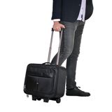 Çekçekli Lüx Büyük Boy Kasalı Siyah Pilot, Evrak, Laptop, Notebook Çantası