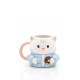 Ceketli Kedi Figürlü Kupa, El Yapımı, Kahve Kupası, Mug, 400 Ml