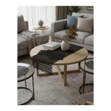Ceki Home 5 Parça Açılı Model Siyah Dantel Masa Örtüsü Runner Seti Salon Takımı No 257 - 0,5 x 9 cm - 001-Renkli