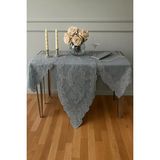 Ceki Home 5 Parça Keten Dantelli Angelika Model Simli Gri Salon Takımı Runner Seti - 0,5 x 9 cm - 001-Renkli