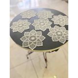 Ceki Home 6'lı Dantel Kahve Sunumluğu 15X15 cm Asorti Desenli Bardak Altlığı Türk Kahvesi Fincan Sunum Seti