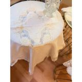 Ceki Home Bej Çeyizlik Flowers Model 5 Parça Keten Dantelli Salon Takımı Runner Seti - 0,5 x 9 cm - 001-Renkli