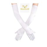 Ceki Home Beyaz Renk Dirseğe Kadar Uzun Kumaş Eldiven 40 cm - 0-Siyah