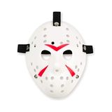 Ceki Home Beyaz Renk Kırmızı Çizgili Tam Yüz Hokey Jason Maskesi Hannibal Maskesi - 0-Siyah