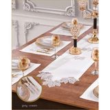 Ceki Home Çınar Keten Yemek Takımı Masa Seti 6 Kişilik 7 Parça Supla Runner Set Krem - 0,5 x 9 cm - 001-Renkli