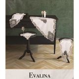 Ceki Home Evalina Model Krem-Krem 5 Parça Keten Dantelli Runner Seti Salon Takımı - 0,5 x 9 cm - 001-Renkli