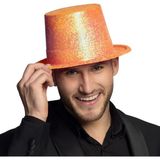Ceki Home Floresan Turuncu Renk Simli Uzun Fötr Melon Şapka 12 cm - 0-Siyah