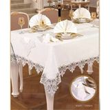 Ceki Home Gülse Yemek Takımı Masa Seti 12 Kişilik 26 Parça 160 × 260 cmRunner Set Krem