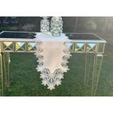 Ceki Home Krem Çeyizlik Selena Model 5 Parça Dantelli Keten Runner Seti Masa Örtüsü Takımı - 0,5 x 9 cm - 001-Renkli