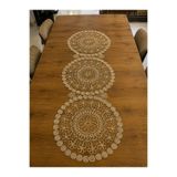 Ceki Home Masa Üzerine Runner, Masa Örtüsü Runner Fransız Dantel Detaylı Runner 110 x 37 cm Tek Parça
