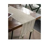 Ceki Home Masa Üzerine Runner, Sehpa Örtüsü Fransız Dantel Detaylı Otantik 40 x 140 cm