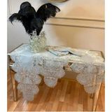 Ceki Home Palmiye Model Gri Keten Runner Seti Lüks Salon Takımı 5 Parça - 0,5 x 9 cm - 001-Renkli
