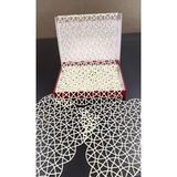 Ceki Home Salon Takımı 5 Parça Dantel Masa Örtüsü Runner Seti Angles Model No 258 Krem - 0,5 x 9 cm - 001-Renkli