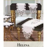 Ceki Home Salon Takımı 5 Parça Keten Dantelli Masa Örtüsü Runner Seti Çeyizlik Helena Model Krem