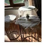 Ceki Home Salon Takımı 5 Parça Keten Masa Örtüsü Runner Seti Çeyizlik Gülseda Model No 896 Krem-Krem