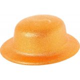 Ceki Home Turuncu Renk Simli Melon Yuvarlak Parti Şapkası 24X26 cm - 0-Siyah