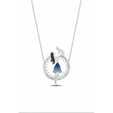 Çekirdek Jewelry 925 Ayar Gümüş Anne Bebek Kolye – Rodyum Kaplama Zirkon Taşlı